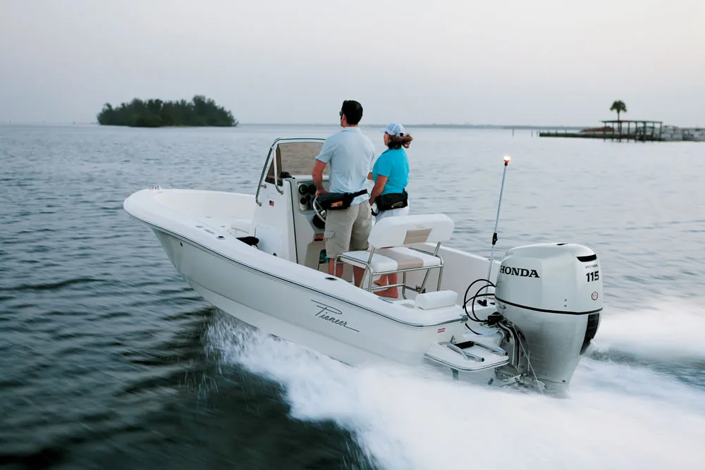 Boat powered by Honda Motors BF115