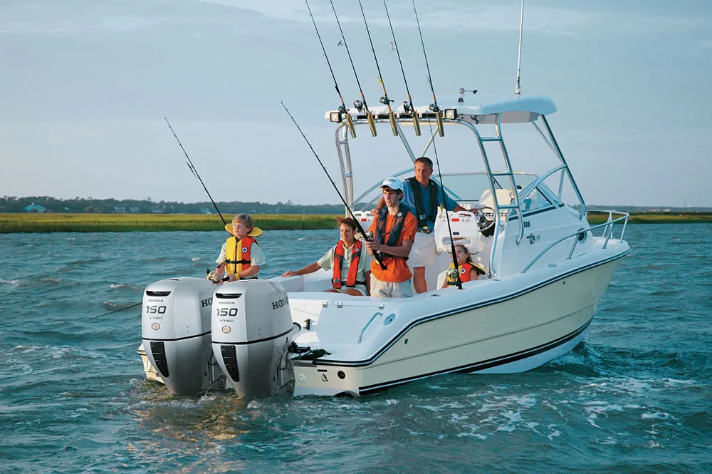Boat powered by Honda Motors BF150