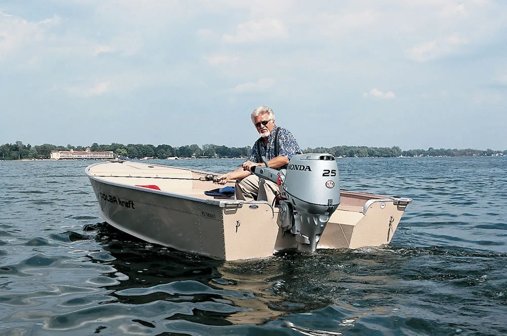 Boat powered by Honda Motors BF25