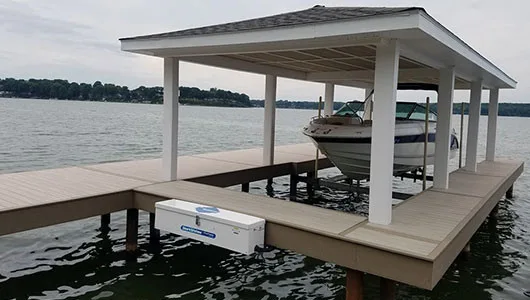 Covered dock and boat lift